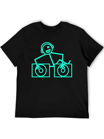 Camiseta Negra DJ Stick Figure - Estilo Único