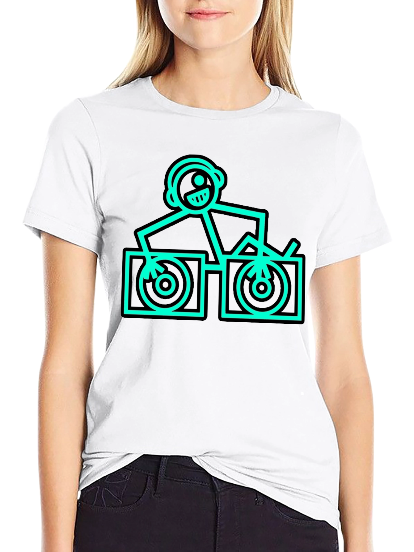 Camiseta Negra DJ Stick Figure - Estilo Único