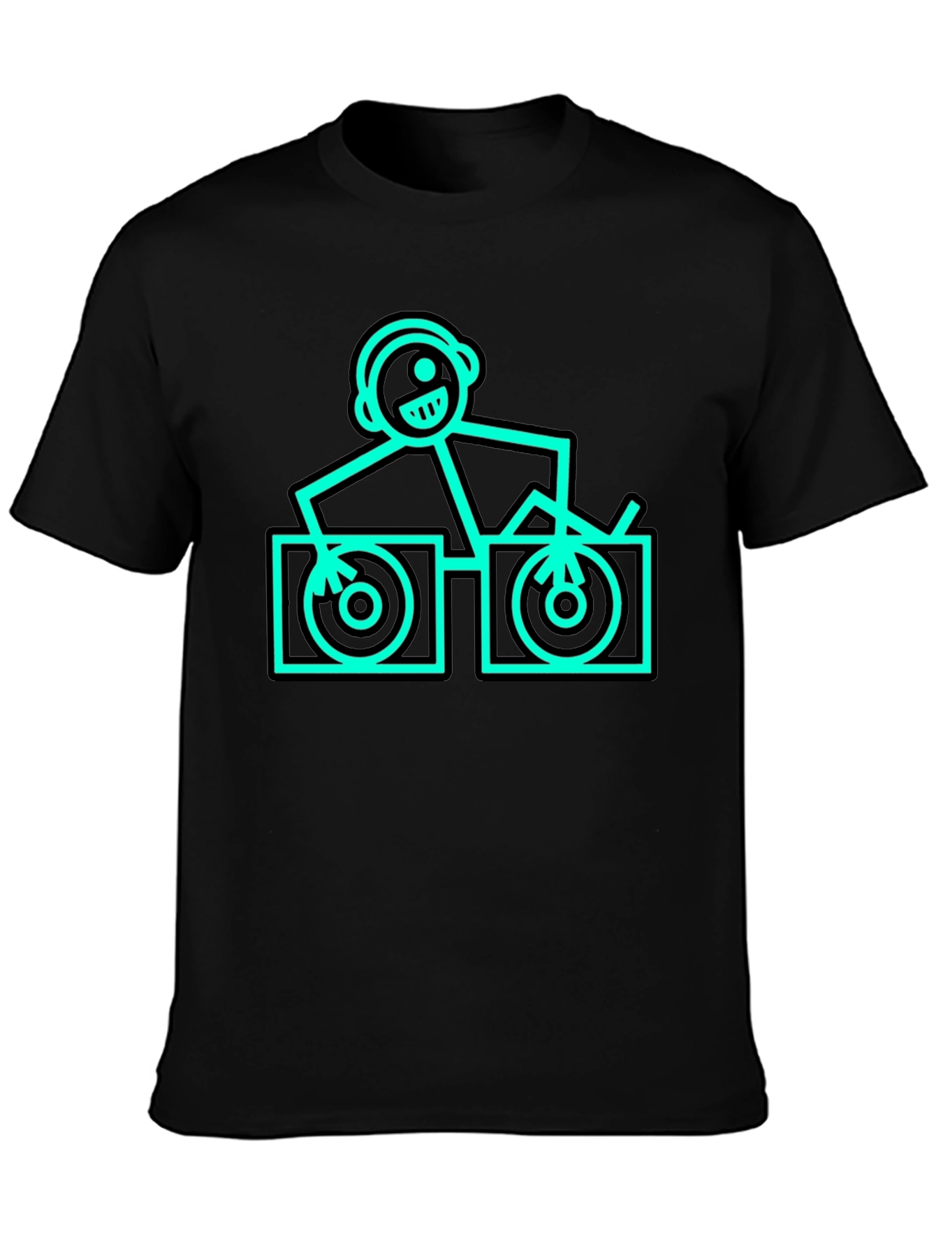 Camiseta Negra DJ Stick Figure - Estilo Único