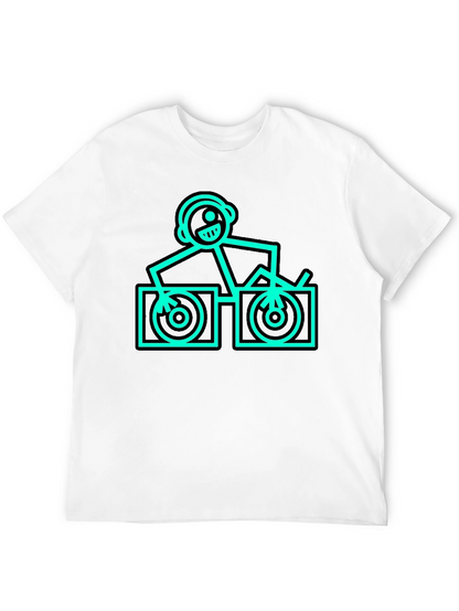 Camiseta Negra DJ Stick Figure - Estilo Único