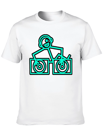 Camiseta Negra DJ Stick Figure - Estilo Único