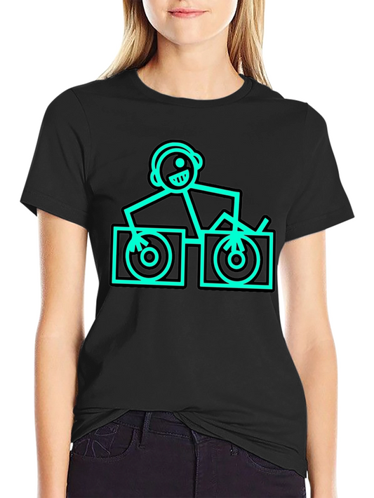 Camiseta Negra DJ Stick Figure - Estilo Único