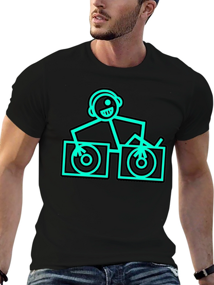 Camiseta Negra DJ Stick Figure - Estilo Único