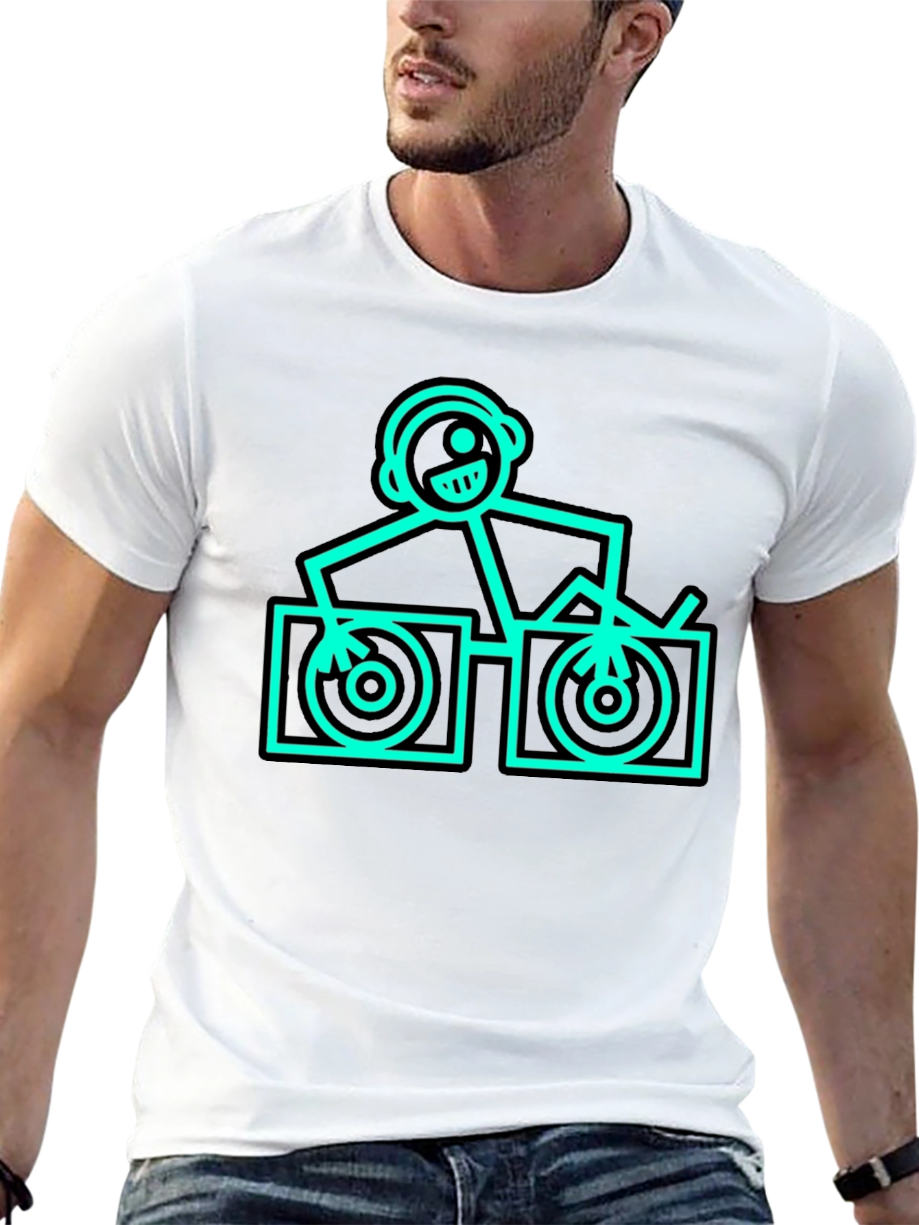 Camiseta Negra DJ Stick Figure - Estilo Único