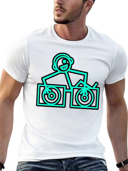 Camiseta Negra DJ Stick Figure - Estilo Único
