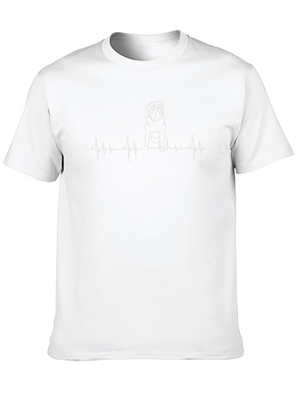 Camiseta Negra con Diseño de Latido y Bulldog