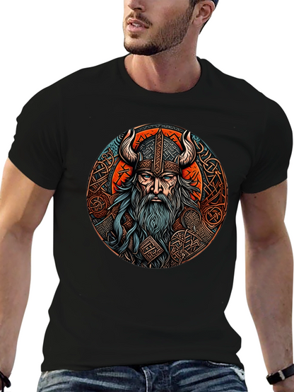 Camiseta Negra Vikingo Odin Diseño Épico