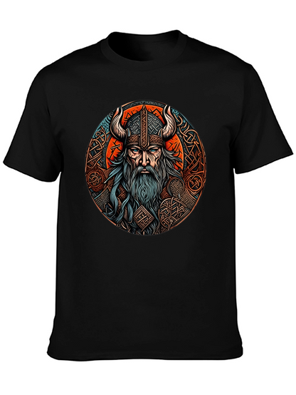Camiseta Negra Vikingo Odin Diseño Épico