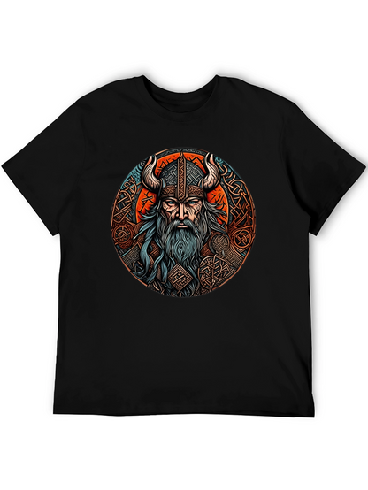 Camiseta Negra Vikingo Odin Diseño Épico