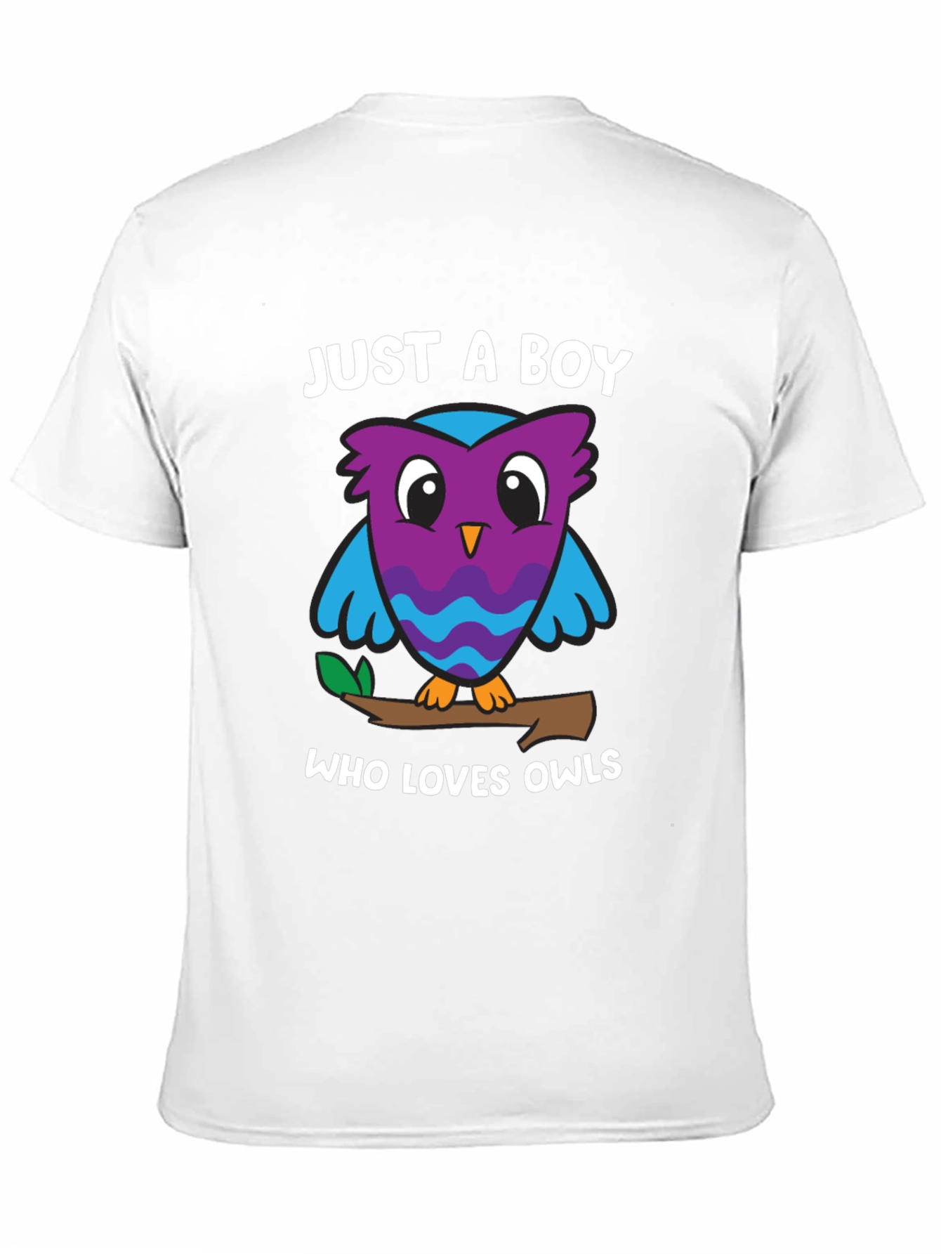 Camiseta Negra Solo un Chico que Ama los Búhos