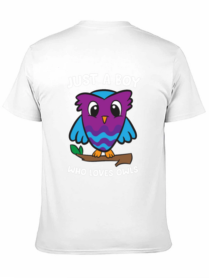 Camiseta Negra Solo un Chico que Ama los Búhos