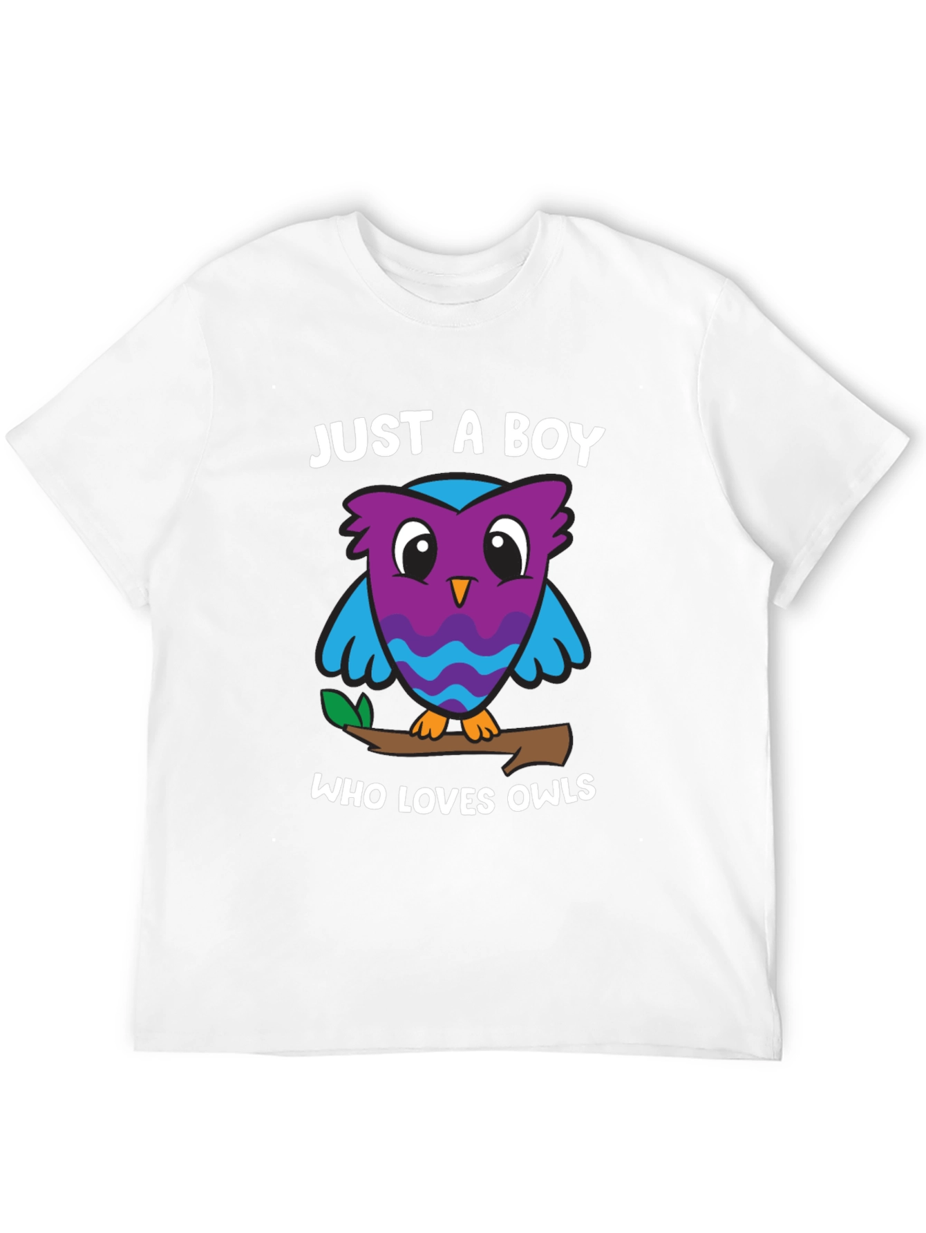 Camiseta Negra Solo un Chico que Ama los Búhos
