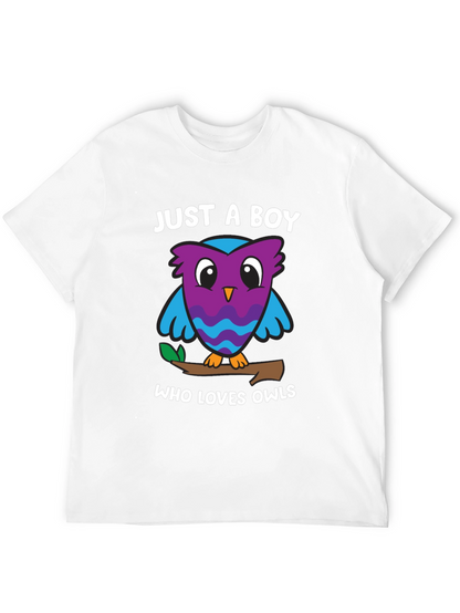 Camiseta Negra Solo un Chico que Ama los Búhos