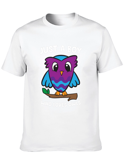 Camiseta Negra Solo un Chico que Ama los Búhos