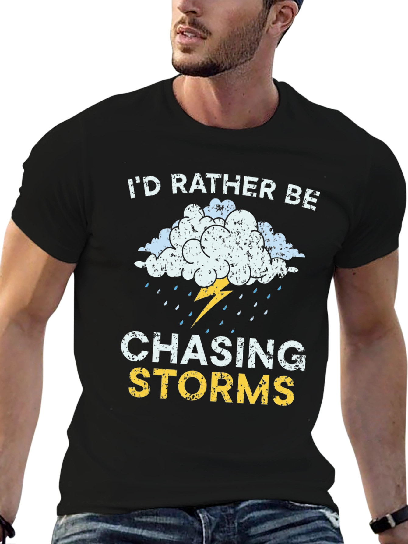Camiseta Negra Cazador de Tormentas para Aventura
