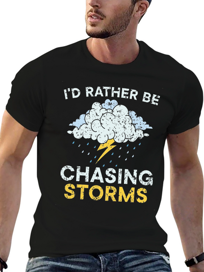 Camiseta Negra Cazador de Tormentas para Aventura
