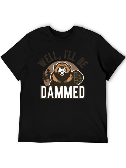 Camiseta Negra con Estampado Humorístico de Castor