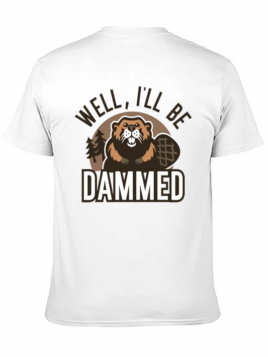 Camiseta Negra con Estampado Humorístico de Castor