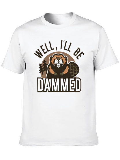 Camiseta Negra con Estampado Humorístico de Castor