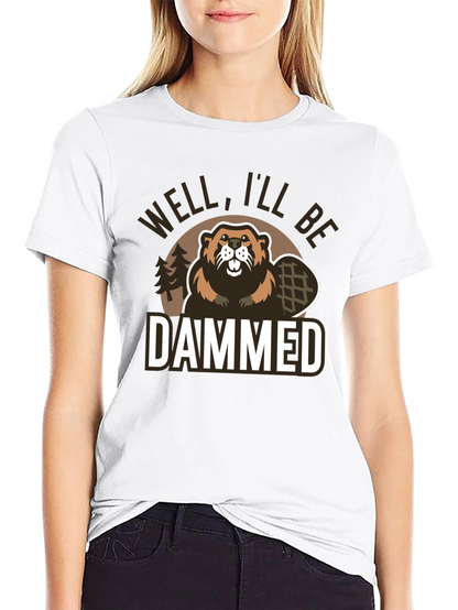 Camiseta Negra con Estampado Humorístico de Castor