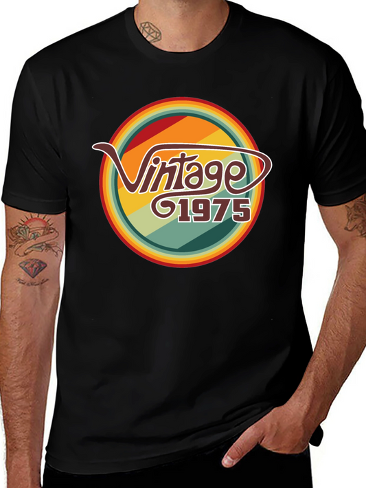Camiseta Vintage 1975 Negra para Hombre