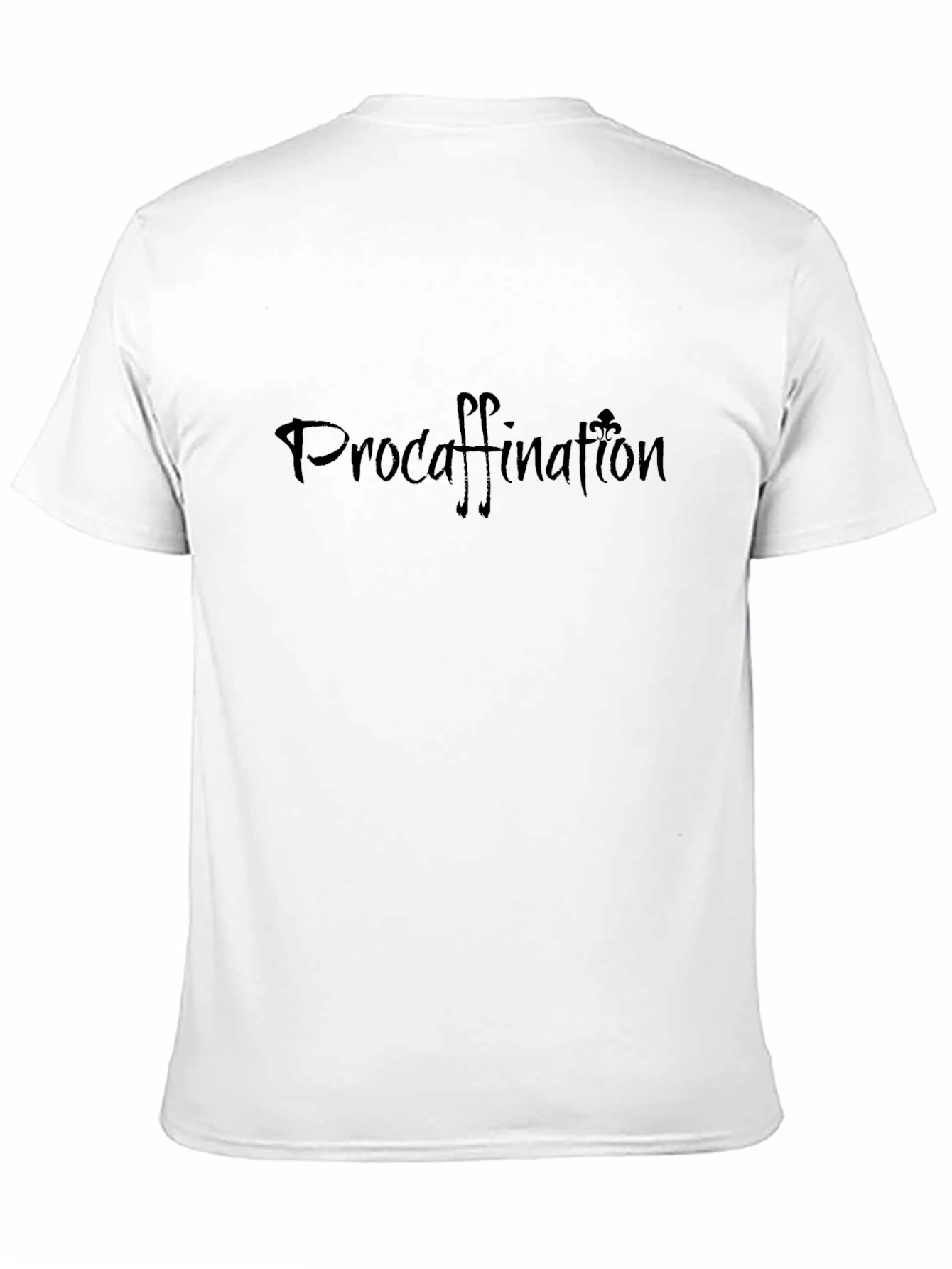 Camiseta Negra Procrastinación con Café