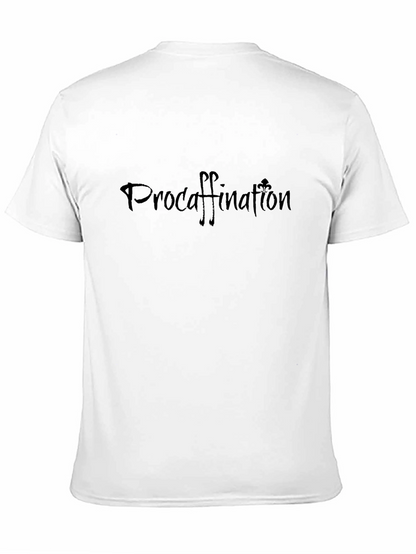 Camiseta Negra Procrastinación con Café