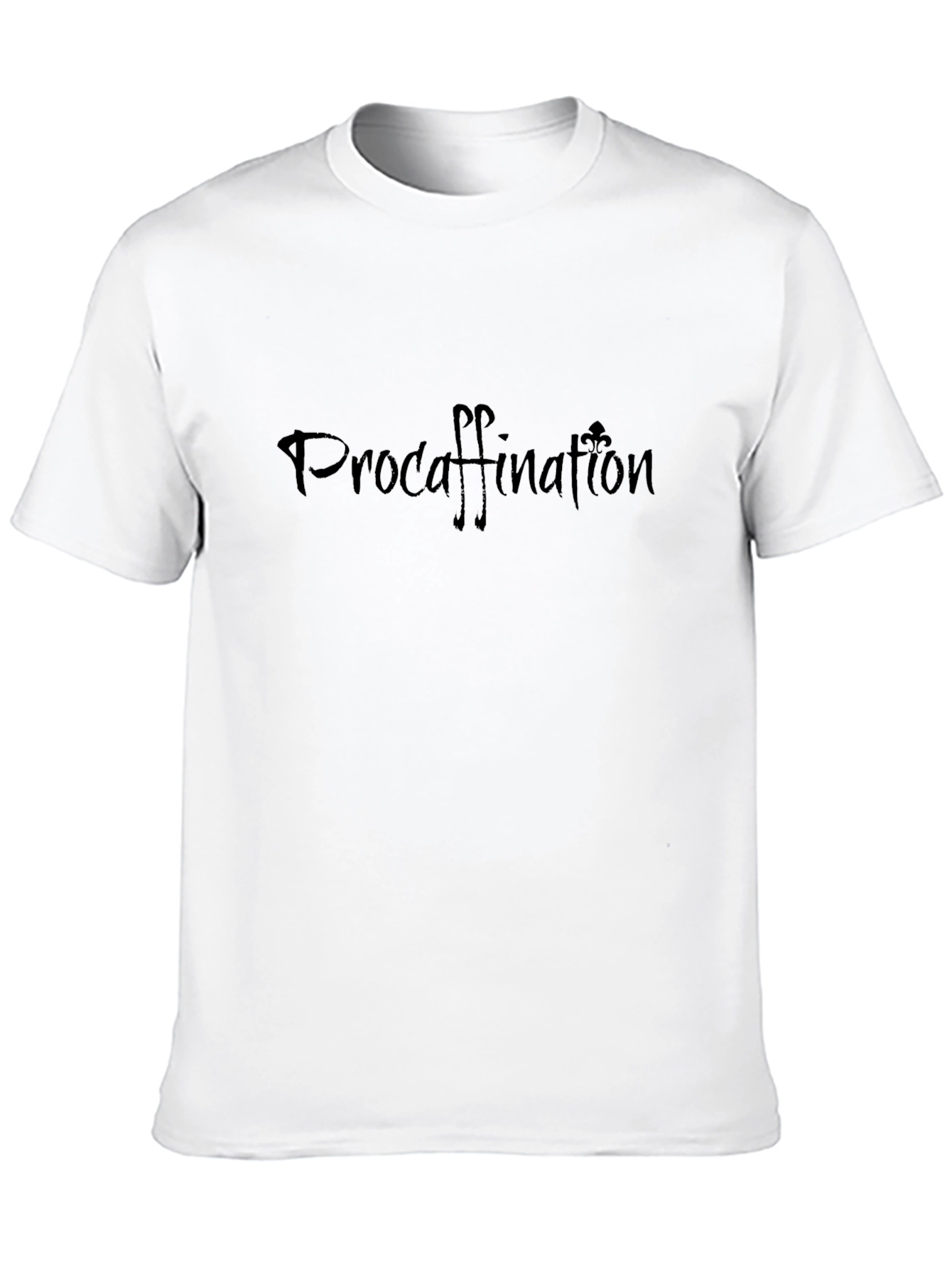 Camiseta Negra Procrastinación con Café