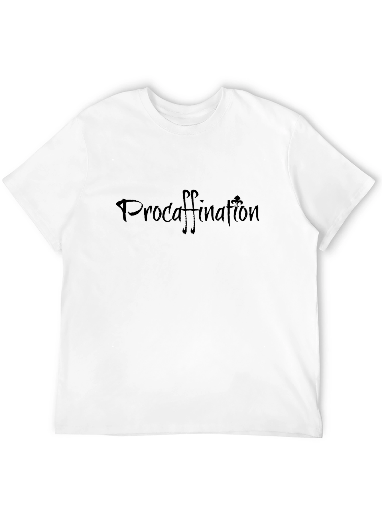 Camiseta Negra Procrastinación con Café