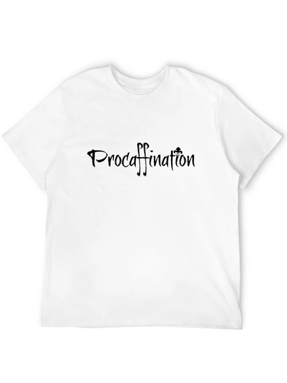 Camiseta Negra Procrastinación con Café