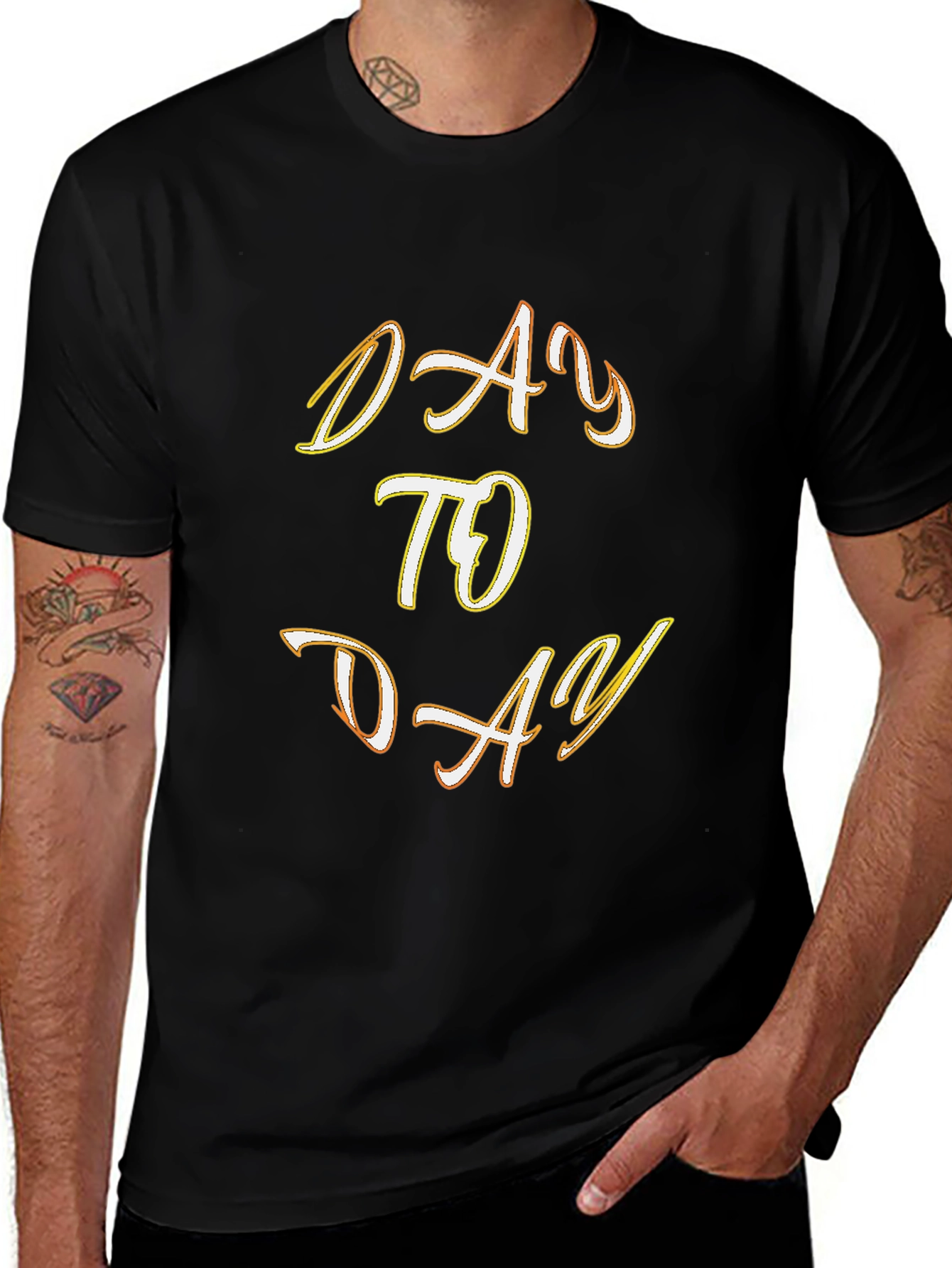Camiseta Negra con Diseño Day to Day