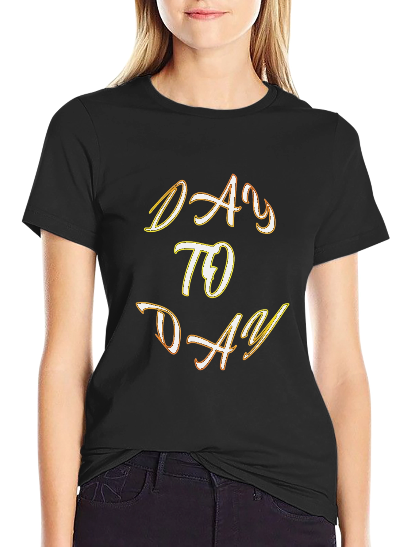 Camiseta Negra con Diseño Day to Day