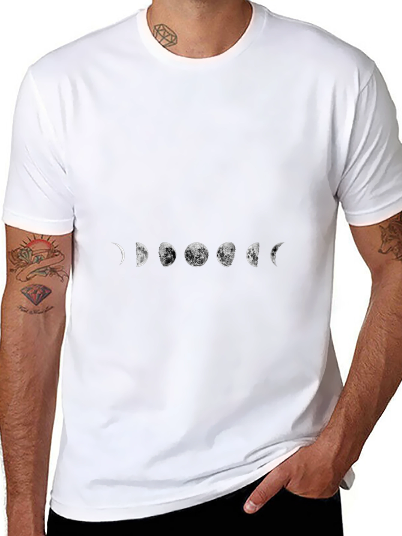 Camiseta Negra Fases Lunares