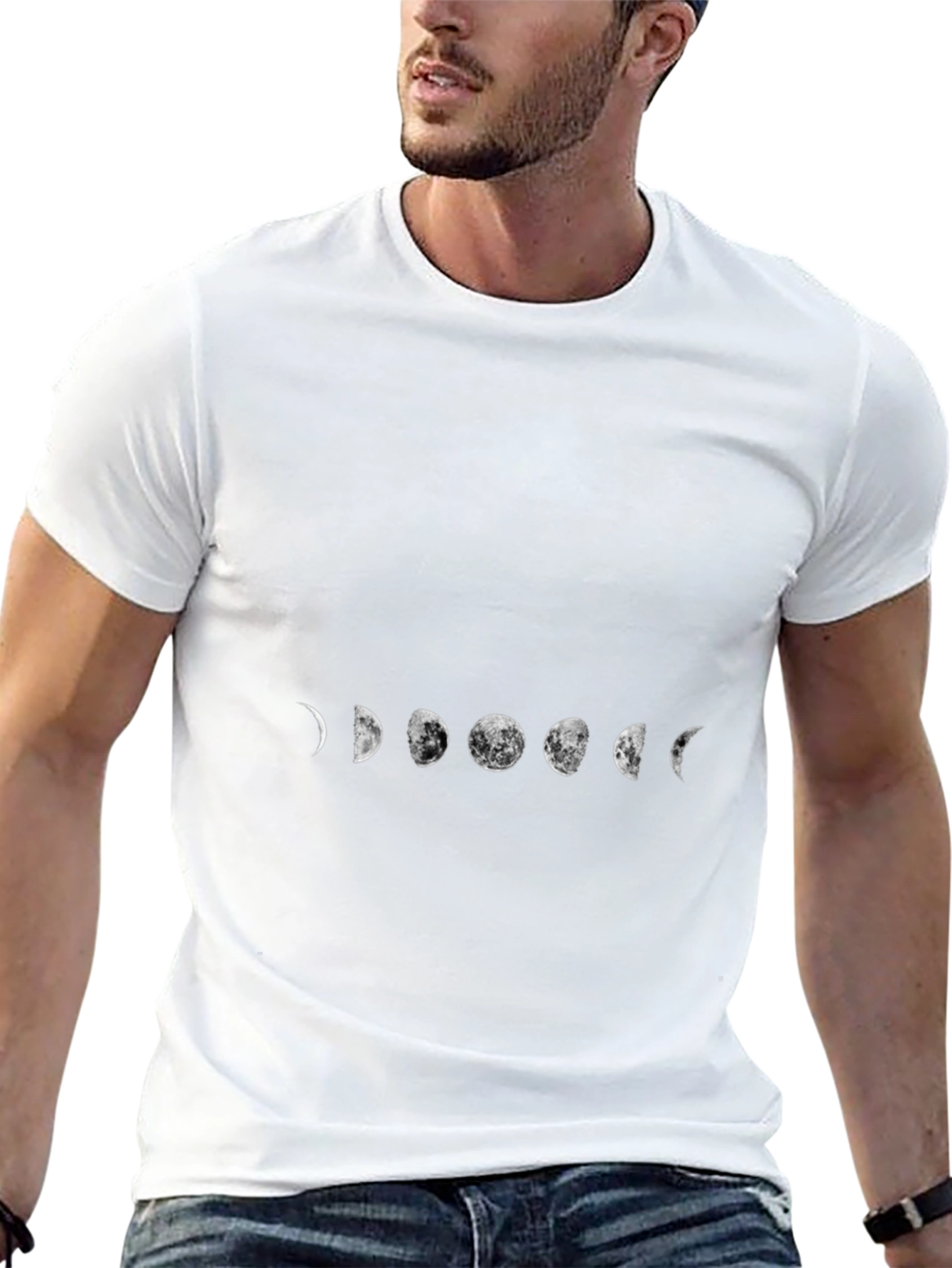 Camiseta Negra Fases Lunares