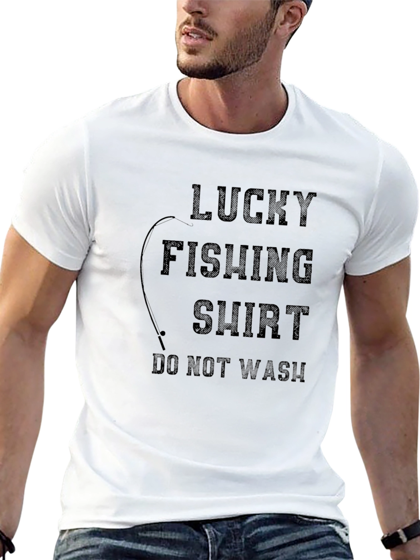 Camiseta Negra de Pesca de la Suerte
