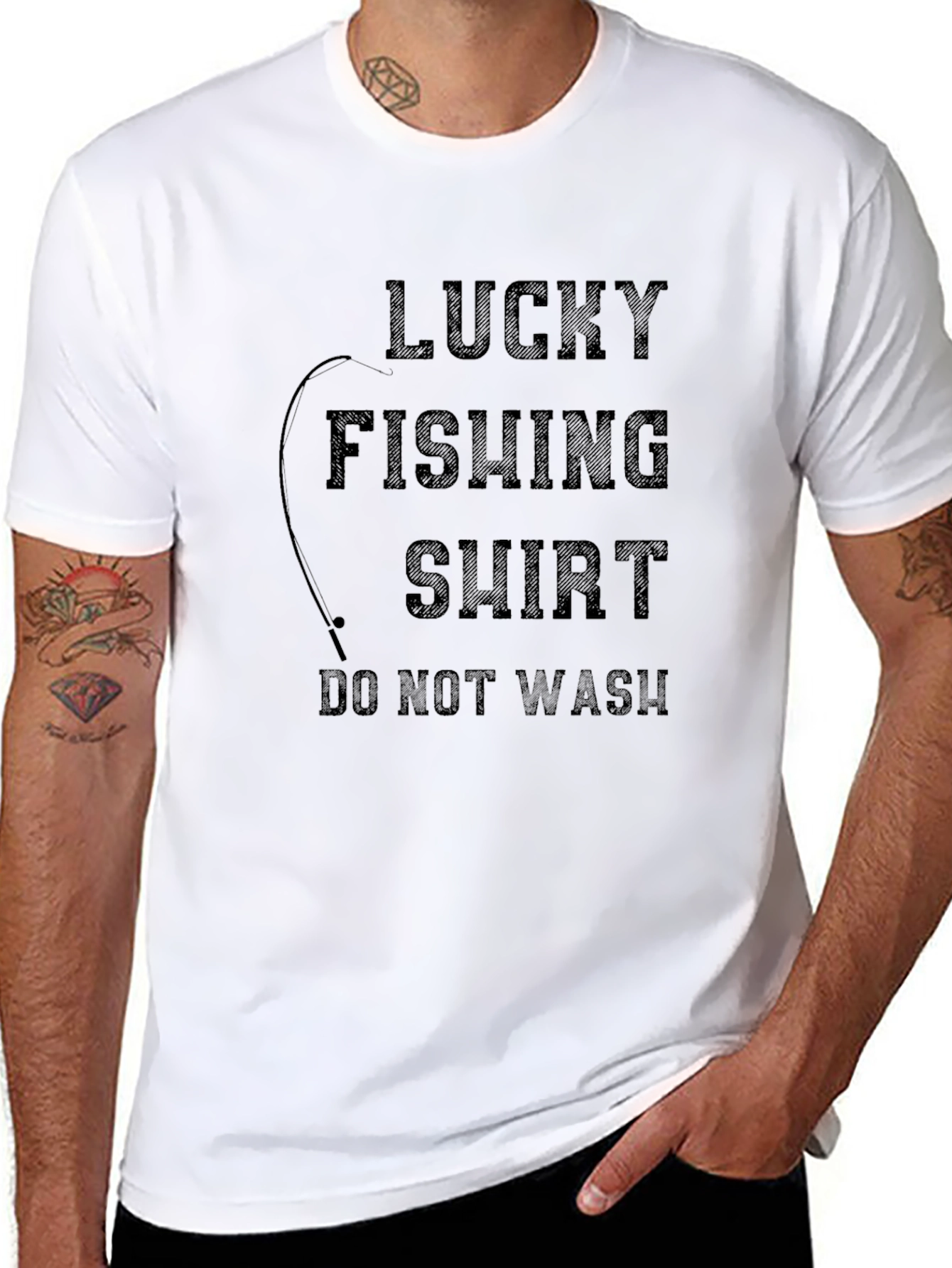 Camiseta Negra de Pesca de la Suerte