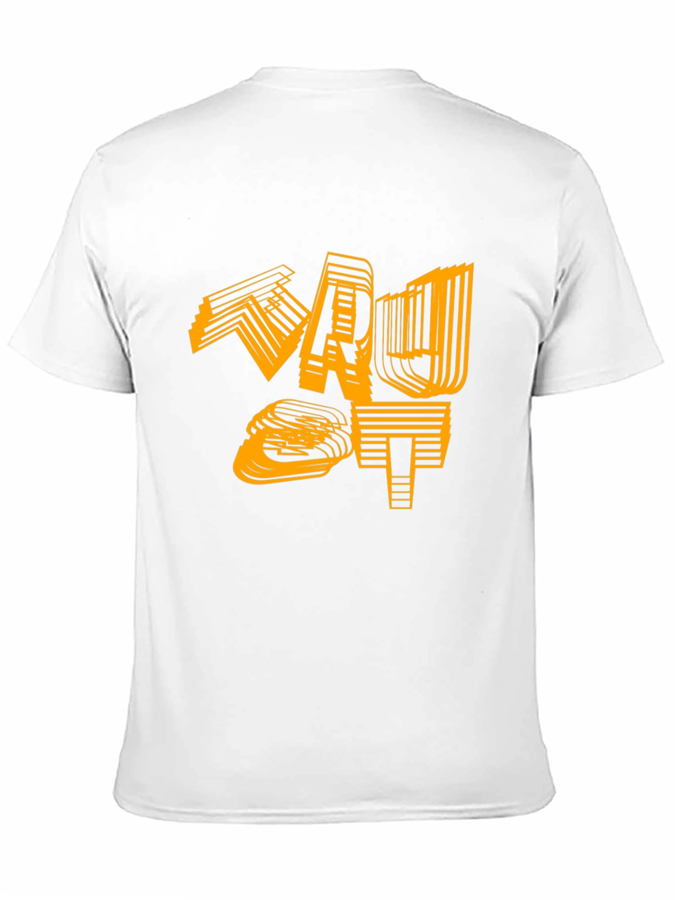 Camiseta Negra con Diseño Gráfico Abstracto Naranja