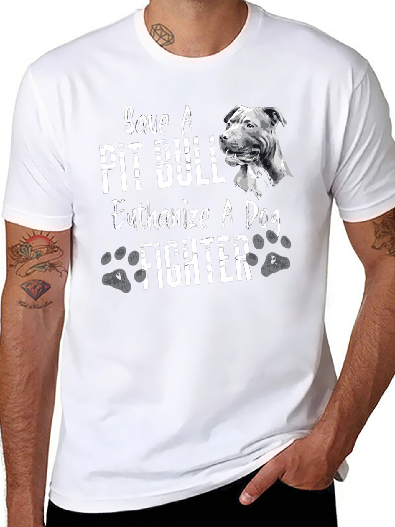 Camiseta Negra Salva un Pit Bull
