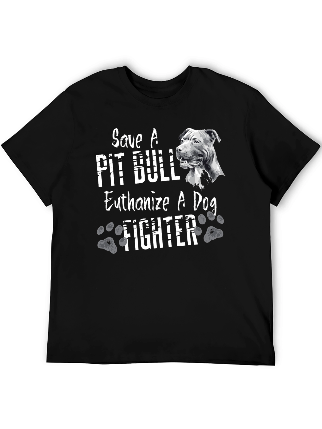 Camiseta Negra Salva un Pit Bull