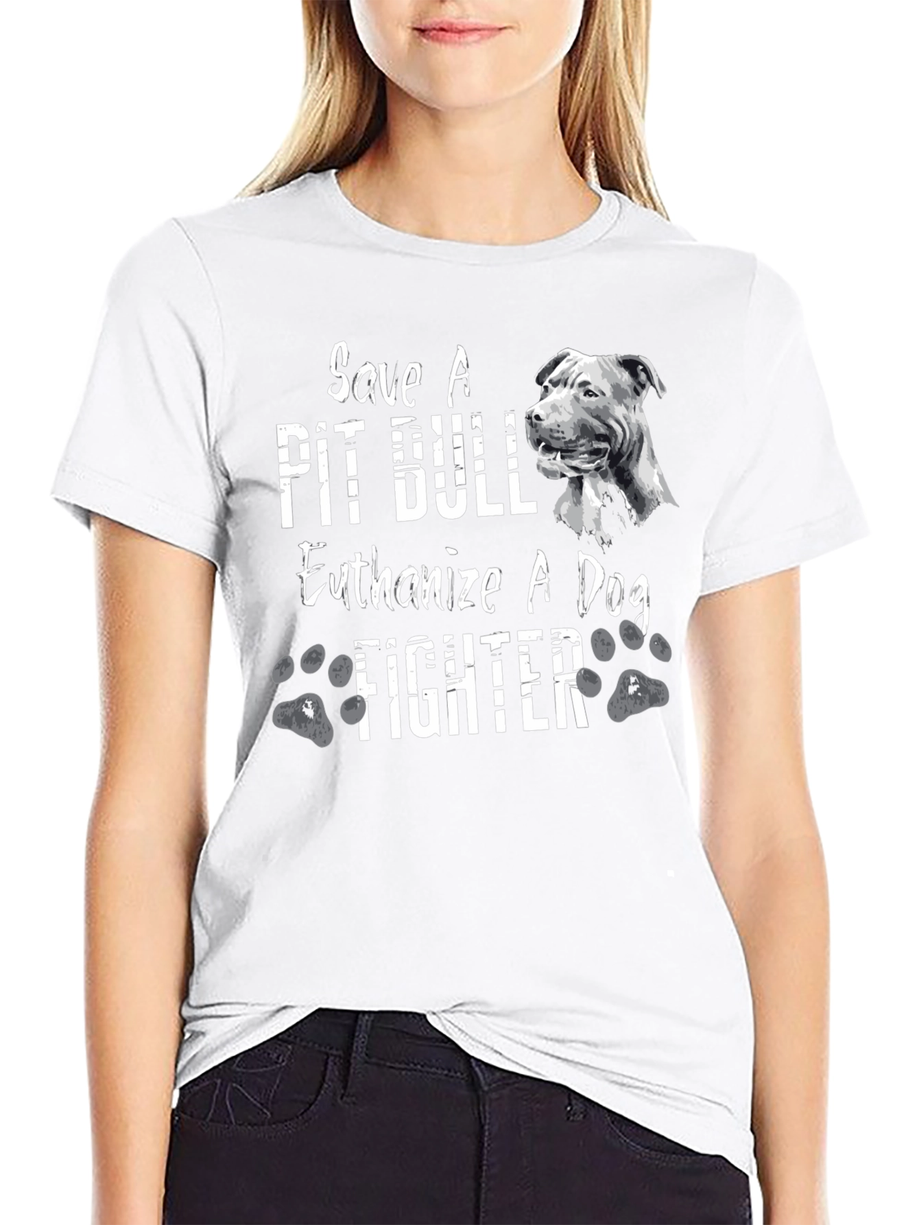 Camiseta Negra Salva un Pit Bull
