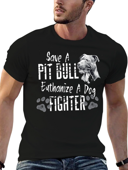 Camiseta Negra Salva un Pit Bull