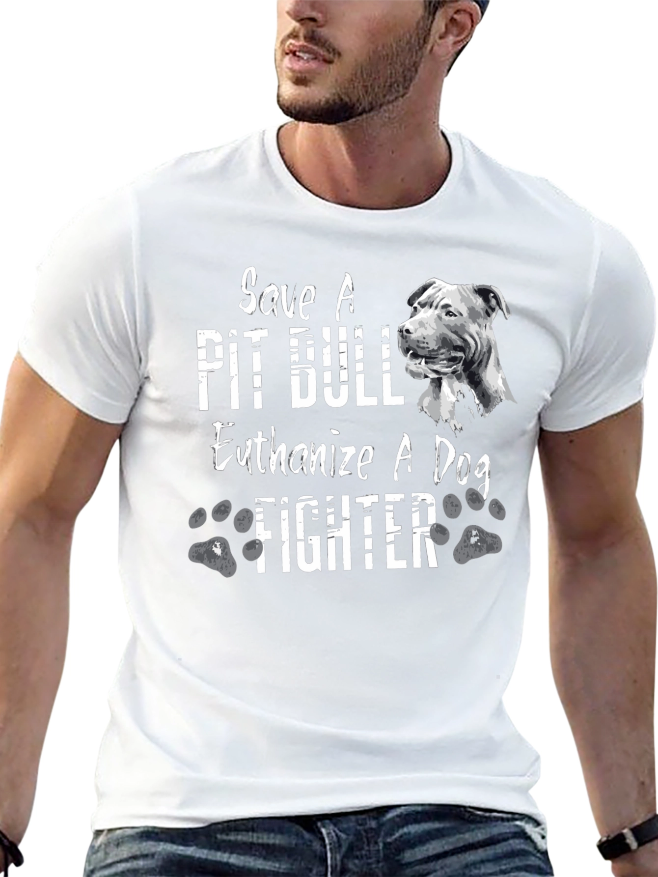 Camiseta Negra Salva un Pit Bull