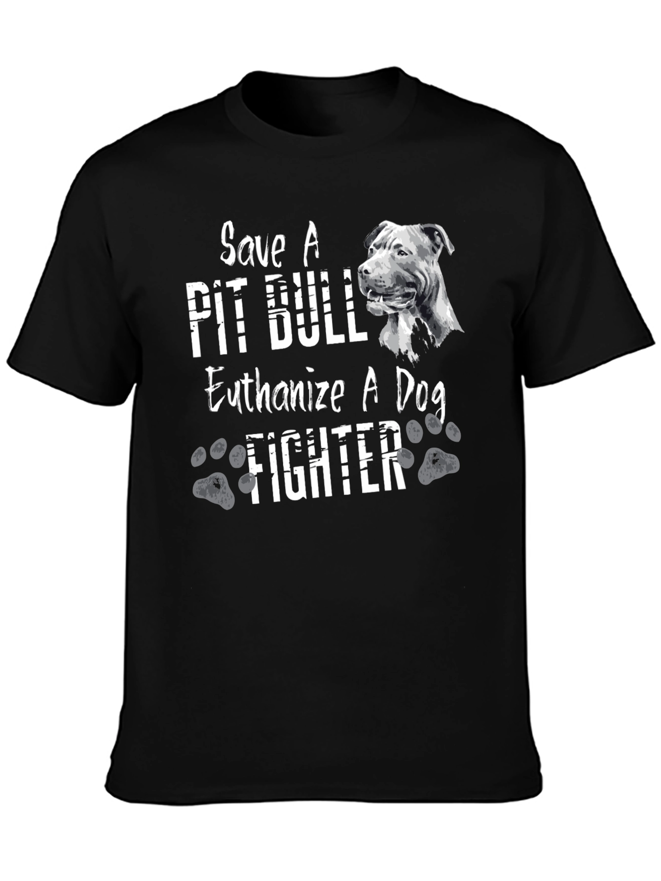 Camiseta Negra Salva un Pit Bull