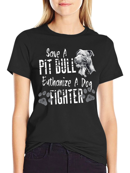 Camiseta Negra Salva un Pit Bull
