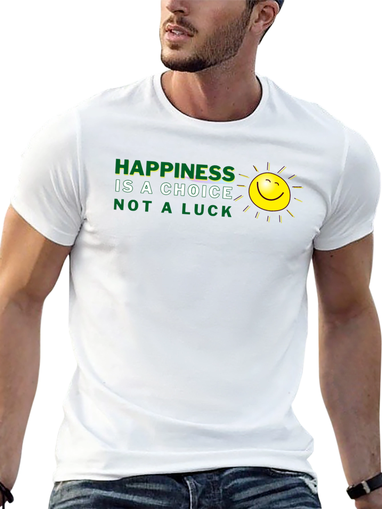 Camiseta Negra: La felicidad es una elección no suerte