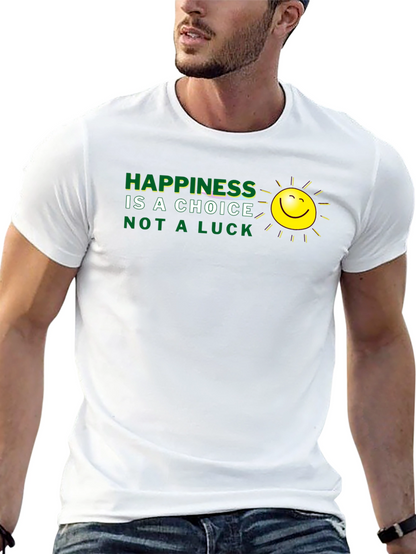Camiseta Negra: La felicidad es una elección no suerte