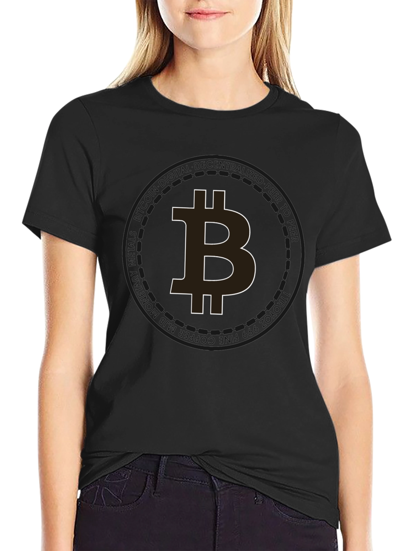 Camiseta Negra Bitcoin para Hombre