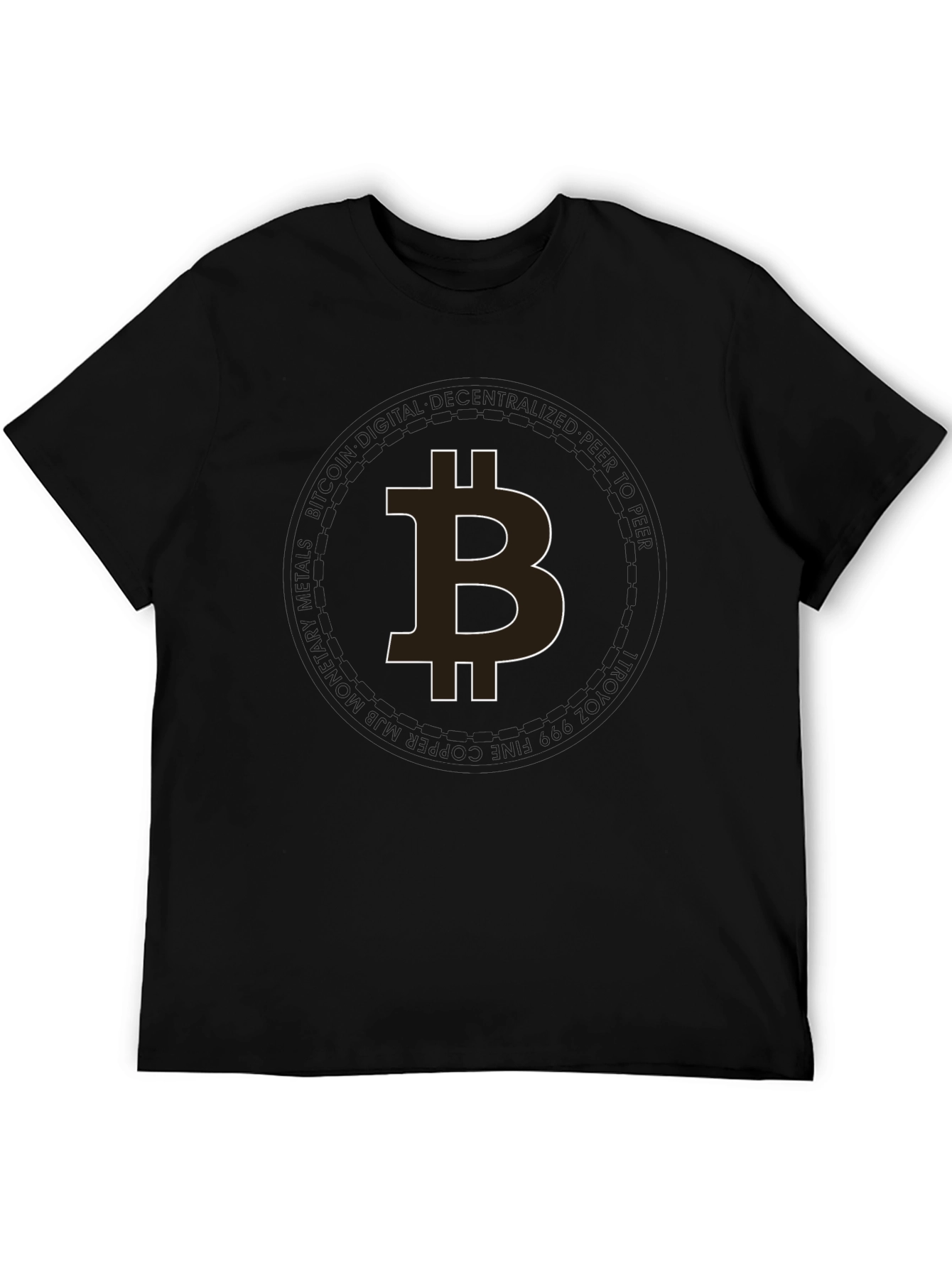 Camiseta Negra Bitcoin para Hombre