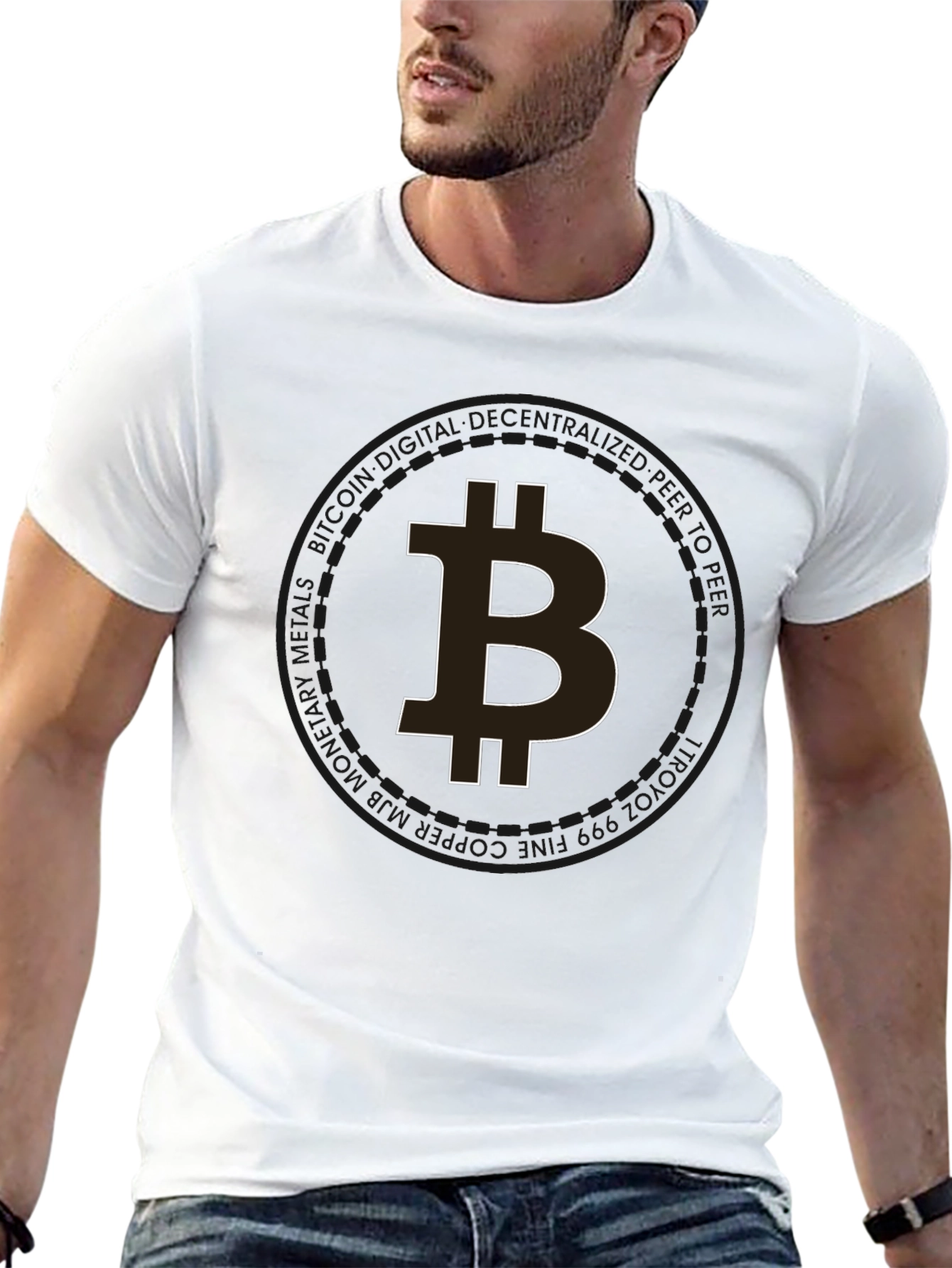 Camiseta Negra Bitcoin para Hombre