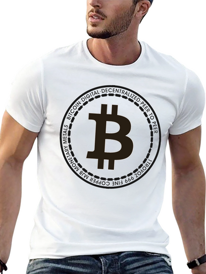Camiseta Negra Bitcoin para Hombre